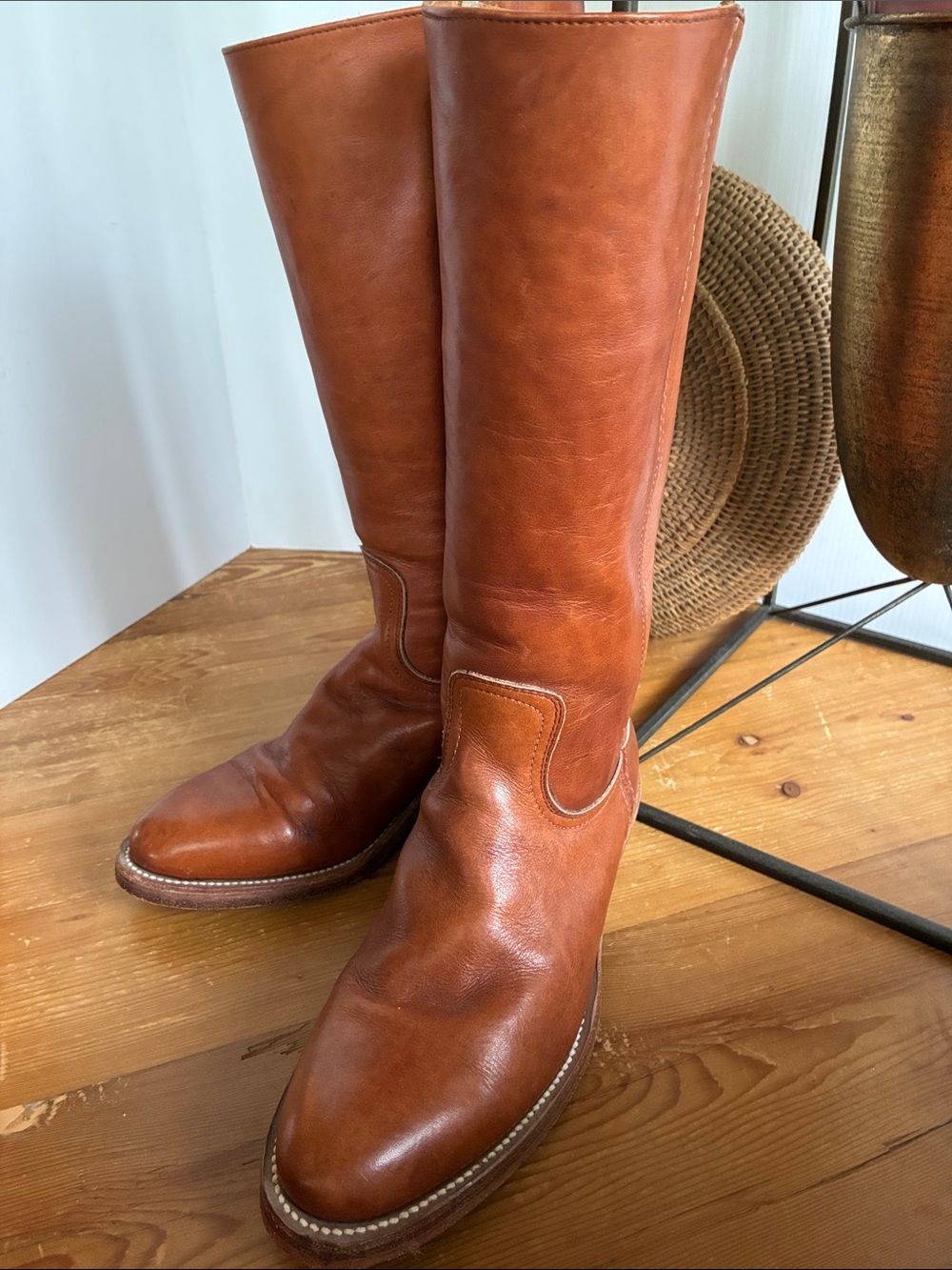 Vintage Frye Campus Tall Stovepipe Boots - 8D Mens - 10M Womens - Picture 2 of 16